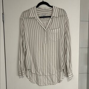 Rails Striped Button-Up Blouse